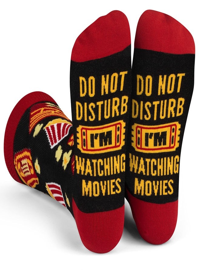 Lavley Do Not Disturb I'm Watching Movies Socks - Funny Gift for Movie Lovers and Film Buffs - Unisex for Men, Women, & Teens - Image 1